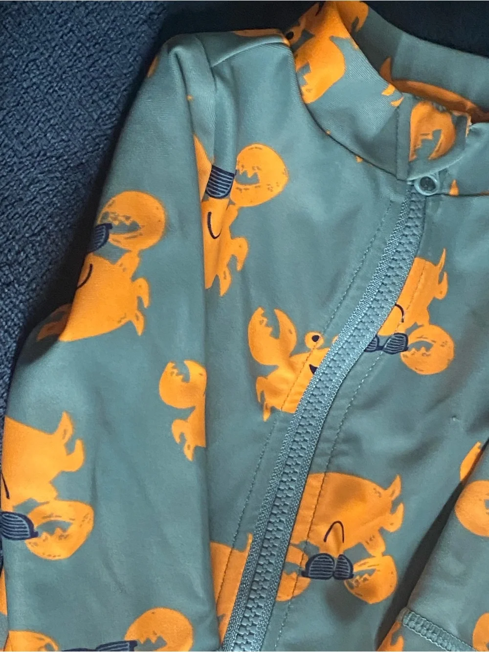 Carter's Teal One-Piece with Orange Crab Print